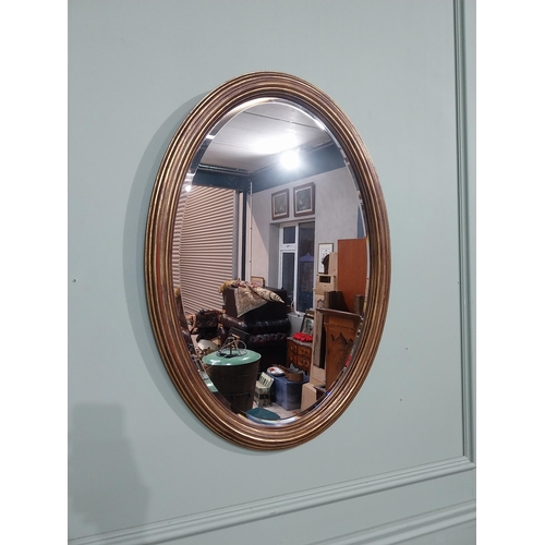 51 - Good quality oval gilt wall mirror in the Regency style. {75 cm H x 57 cm W}.