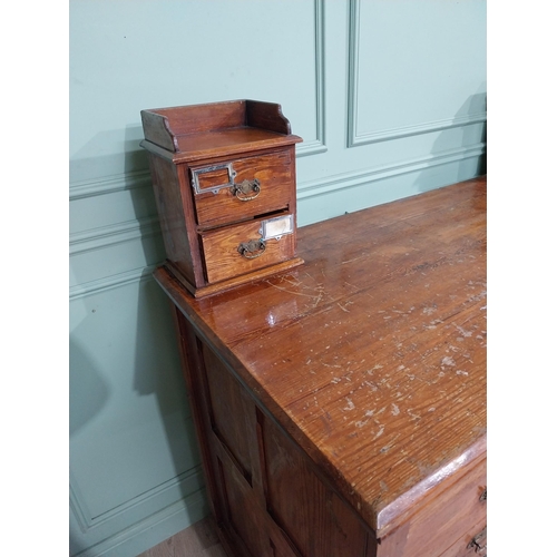 57 - Early 20th C. pitch pine map cabinet with six drawers with brass handles. {150 cm H x 173 cm W x 80 ... 