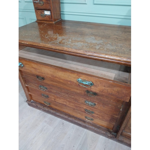 57 - Early 20th C. pitch pine map cabinet with six drawers with brass handles. {150 cm H x 173 cm W x 80 ... 