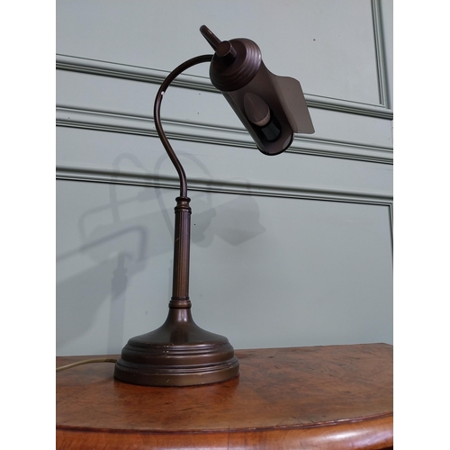 7 - Brass bank tellers desk lamp. {52 cm H x 28 cm W x 31 cm D}.