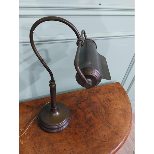 7 - Brass bank tellers desk lamp. {52 cm H x 28 cm W x 31 cm D}.