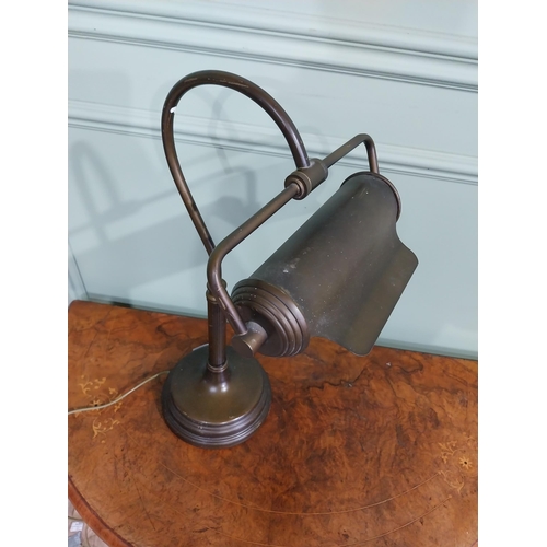 7 - Brass bank tellers desk lamp. {52 cm H x 28 cm W x 31 cm D}.