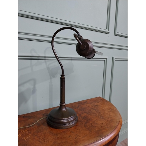 7 - Brass bank tellers desk lamp. {52 cm H x 28 cm W x 31 cm D}.