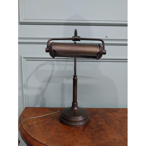 7 - Brass bank tellers desk lamp. {52 cm H x 28 cm W x 31 cm D}.