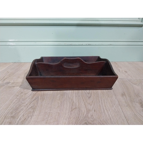 84 - Irish Georgian mahogany cutlery box. {10 cm H x 35 cm W x 27 cm D}.