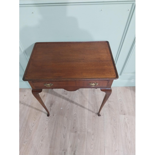 87 - Edwardian mahogany silver table with single drawer in frieze with brass handles raised on cabriole l... 