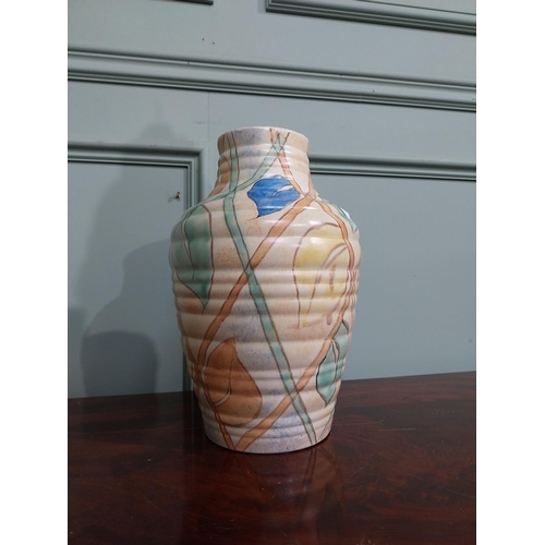 93 - 1950's ceramic vase. {30 cm H x 19 cm Dia}.