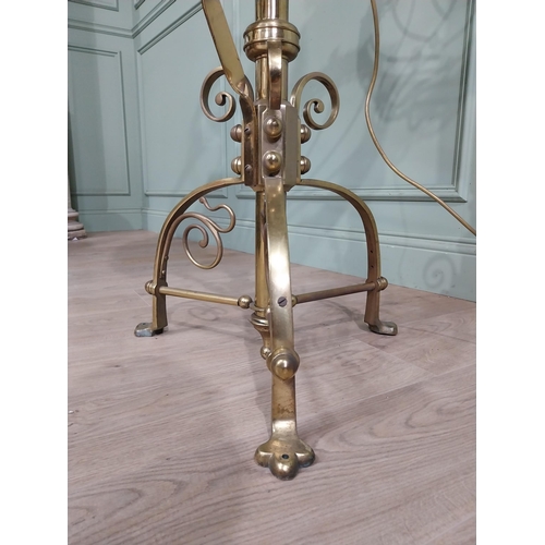 99 - Early 20th C. Brass ecclesiastical three tiered candelabra {150 cm H x 65 cm Dia}