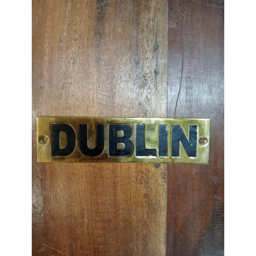 142 - Dublin brass sign  {H 4cm x W 15cm }