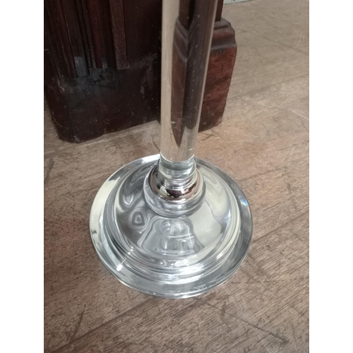 32 - Pair of decorative glass candle holders {H 100cm x Dia 15cm }