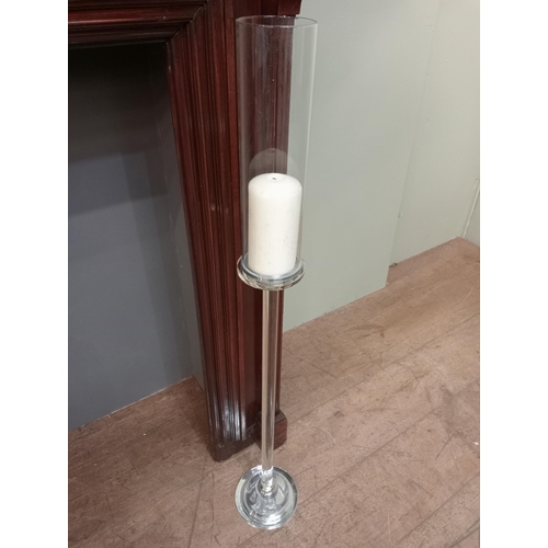 32 - Pair of decorative glass candle holders {H 100cm x Dia 15cm }