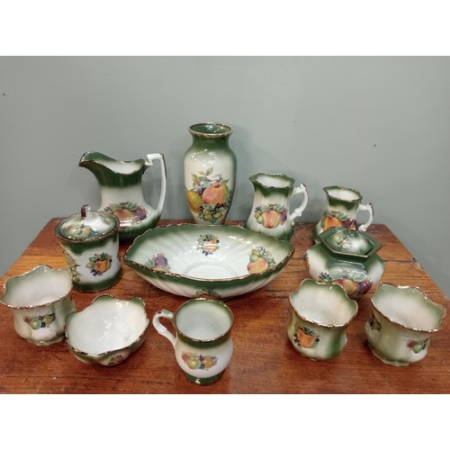 52 - Miscellaneous lot of Staffordshire Mayfayre jugs,bowls and cups. {H 29cm  Down to H 10cm }