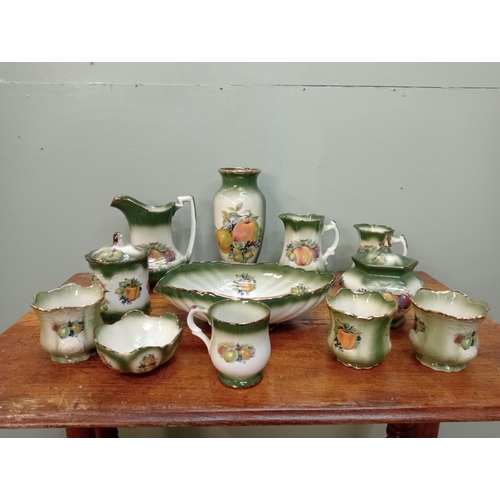 52 - Miscellaneous lot of Staffordshire Mayfayre jugs,bowls and cups. {H 29cm  Down to H 10cm }