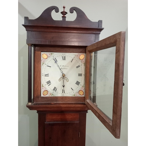 6 - Mahogany cased John Blakeway grandfather clock. {H 210cm x W 49cm x D 24cm }