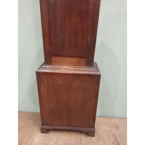 6 - Mahogany cased John Blakeway grandfather clock. {H 210cm x W 49cm x D 24cm }