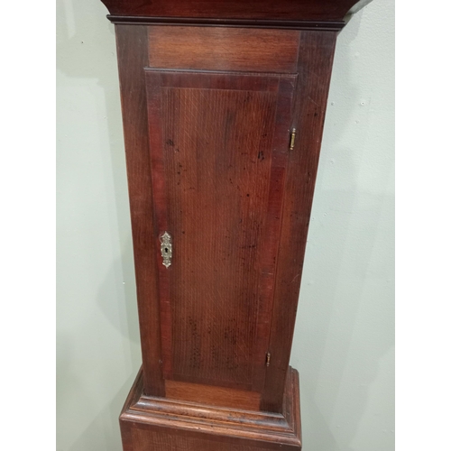 6 - Mahogany cased John Blakeway grandfather clock. {H 210cmx W 49cm x D 24cm }