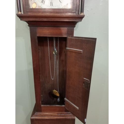 6 - Mahogany cased John Blakeway grandfather clock. {H 210cmx W 49cm x D 24cm }