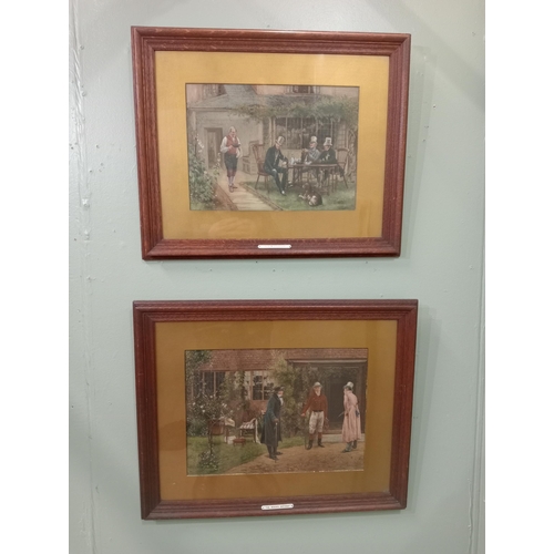 75 - Oak framed Walter Dendy Sadler 1854-1923 coloured etchings 'The widows birthday' and 'Old & crusted'... 