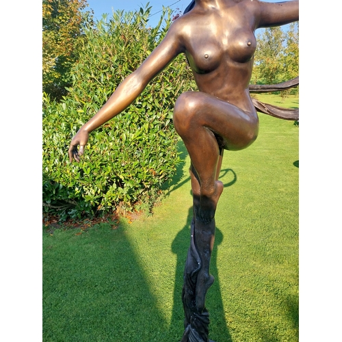 378 - Exceptional quality life size bronze sculpture of a Dancer in the Art Deco style. {233 cm H x 140 cm... 