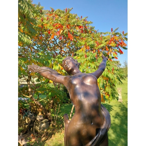 326 - Exceptional quality life size bronze sculpture of a Dancer in the Art Deco style. {228 cm H x 126 cm... 