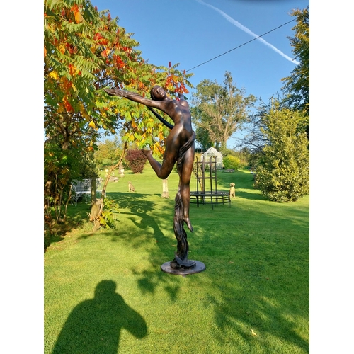 326 - Exceptional quality life size bronze sculpture of a Dancer in the Art Deco style. {228 cm H x 126 cm... 