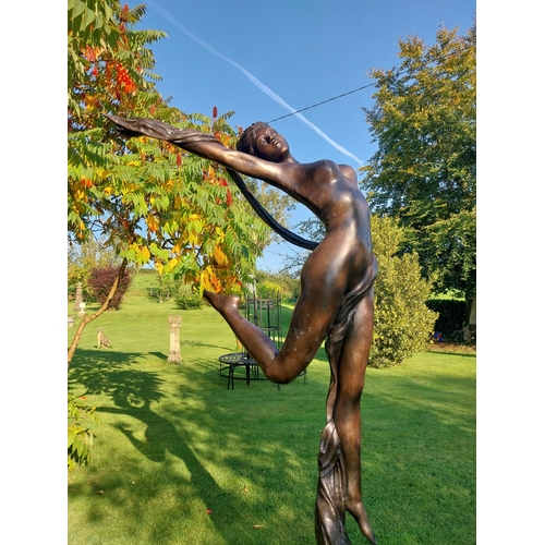 326 - Exceptional quality life size bronze sculpture of a Dancer in the Art Deco style. {228 cm H x 126 cm... 