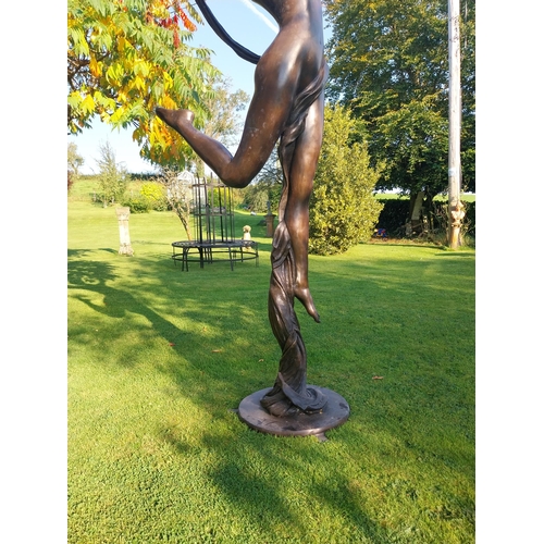 326 - Exceptional quality life size bronze sculpture of a Dancer in the Art Deco style. {228 cm H x 126 cm... 