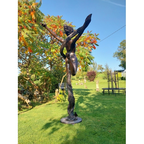 326 - Exceptional quality life size bronze sculpture of a Dancer in the Art Deco style. {228 cm H x 126 cm... 