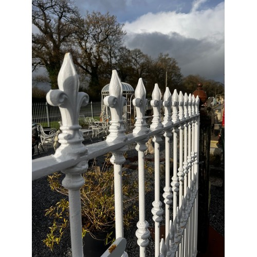 496 - Pair of good quality wrought iron entrance gates {155cm H x 368cm W}