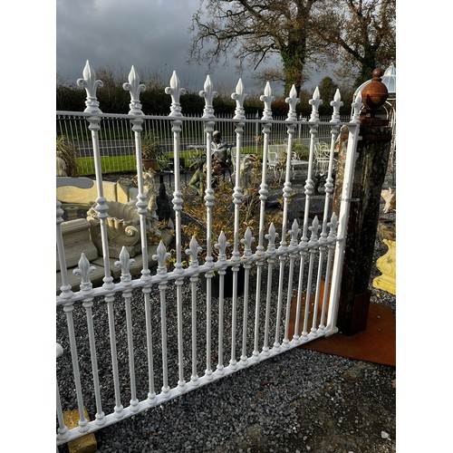 496 - Pair of good quality wrought iron entrance gates {155cm H x 368cm W}