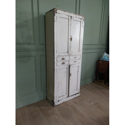 276 - Early 20th C. painted pine cupboard {192cm H x 80cm W x 39cm D}