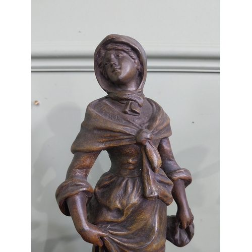 576 - Pair of 19th C. spelter figures {36 cm H x 13 cm Dia.}.