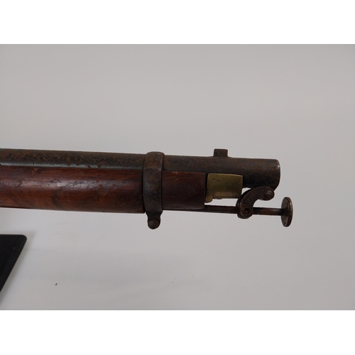 715 - 19th C. percussion capped short barrel rifle. {78 cm }