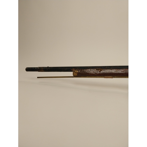 716 - 19th C. percussion capped rifle. {146 cm L}.