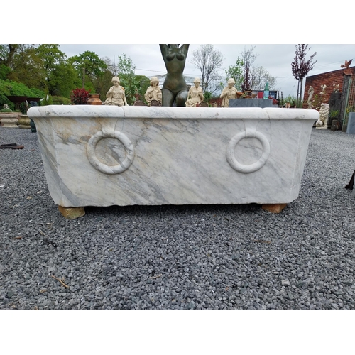 804 - Rare 19th C. Italian white Carrara marble bath {60 cm H x 175 cm W x 74 cm D}.