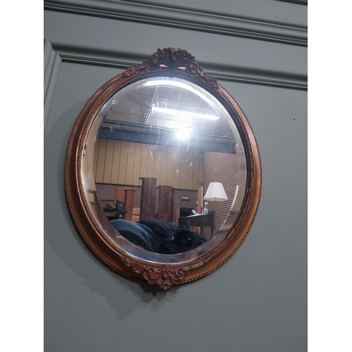 100 - Pair of 19th C. Bevelled oval mirrors. {35 cm H x 30 cm Dia.}