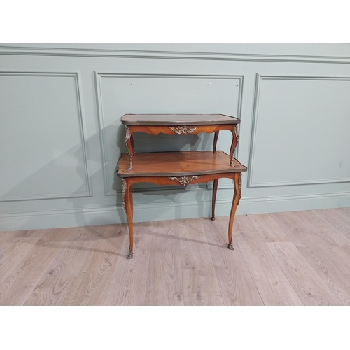 102 - Edwardian French kingwood etagere with ormolu mounts. {82 cm H x 74 cm W x 52 cm D}.