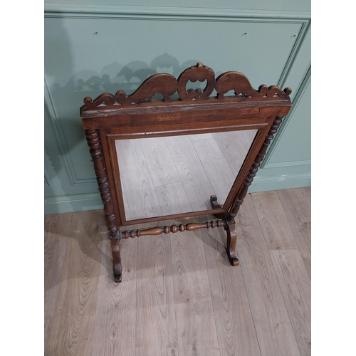 118 - 19th C. Carved mahogany fire screen. {106 cm H x 65 cm W x 41 cm D}.