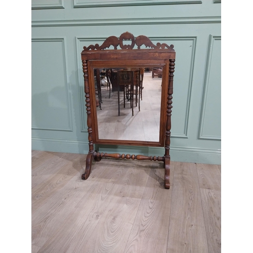 118 - 19th C. Carved mahogany fire screen. {106 cm H x 65 cm W x 41 cm D}.