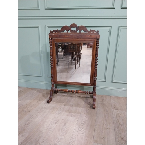 118 - 19th C. Carved mahogany fire screen. {106 cm H x 65 cm W x 41 cm D}.