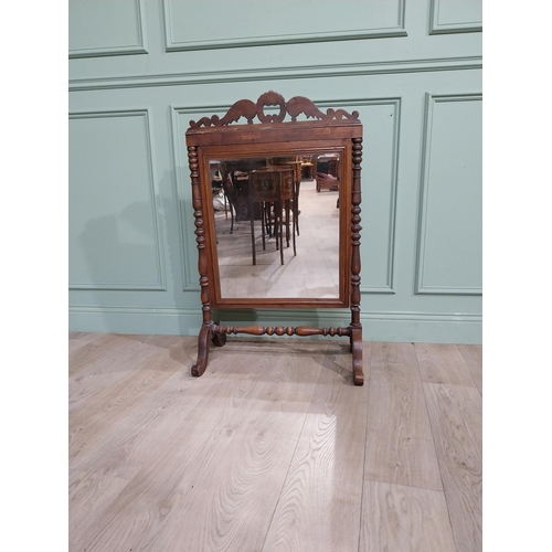 118 - 19th C. Carved mahogany fire screen. {106 cm H x 65 cm W x 41 cm D}.