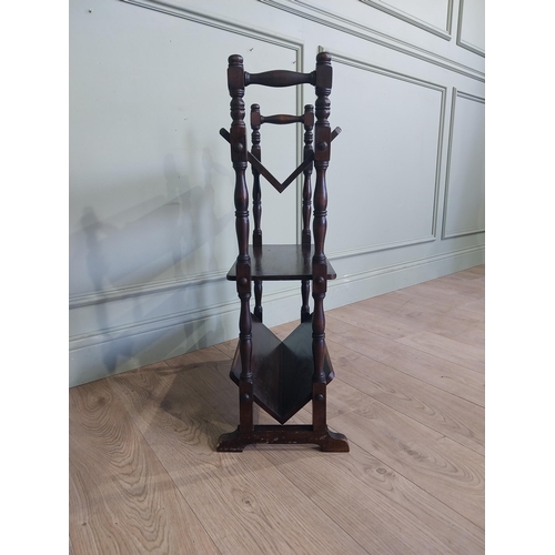 119 - Early 20th C. Oak book trough with turned supports. {80 cm H x 50 cm W x 15 cm D}.