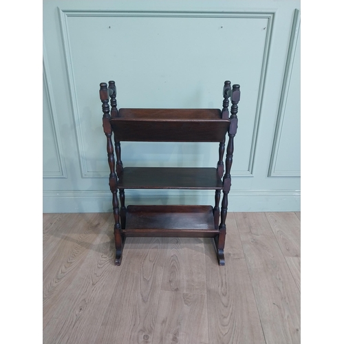 119 - Early 20th C. Oak book trough with turned supports. {80 cm H x 50 cm W x 15 cm D}.