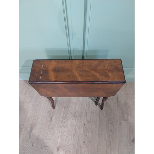 126 - Edwardian walnut Sunderland table on turned supports turned stretcher and shaped feet. {63 cm H x 59... 