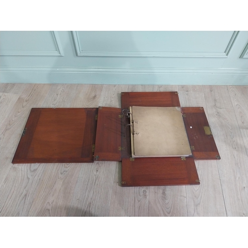 133 - Early 20th C. Mahogany folding Revenue box. {19 cm H x 44 cm W x 39 cm D}.