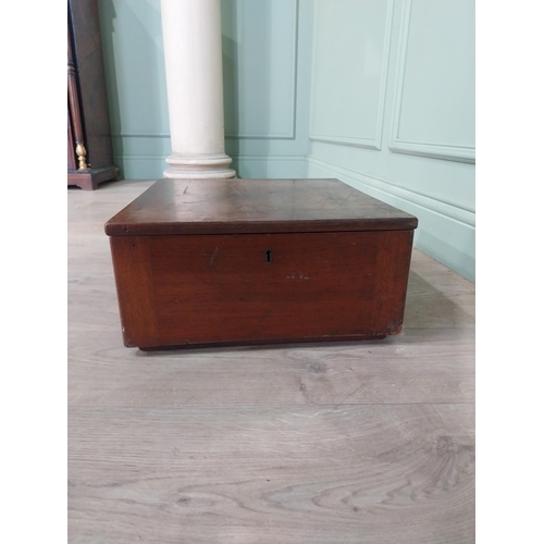 133 - Early 20th C. Mahogany folding Revenue box. {19 cm H x 44 cm W x 39 cm D}.