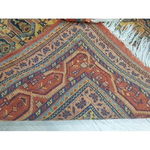 145 - Antique Usak decorative carpet runner. {383 cm L x 90 cm W}.