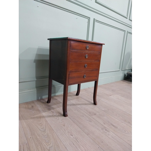 149 - Edwardian mahogany side cabinet with four drawers on square legs. {69 cm H x 48 cm W x 33 cm D}.