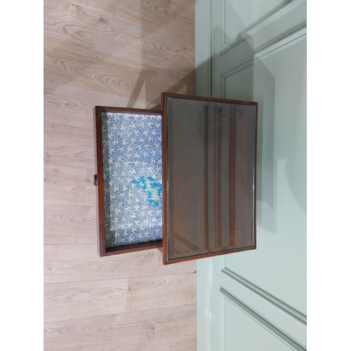 149 - Edwardian mahogany side cabinet with four drawers on square legs. {69 cm H x 48 cm W x 33 cm D}.