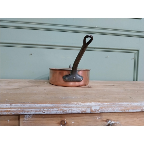 16 - Early 20th C. French copper and wrought iron lidded saucepan {8 cm H x 43 cm W x 23 cm D}.